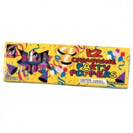 CHAMPAGNE PARTY POPPERS - BOX OF 12